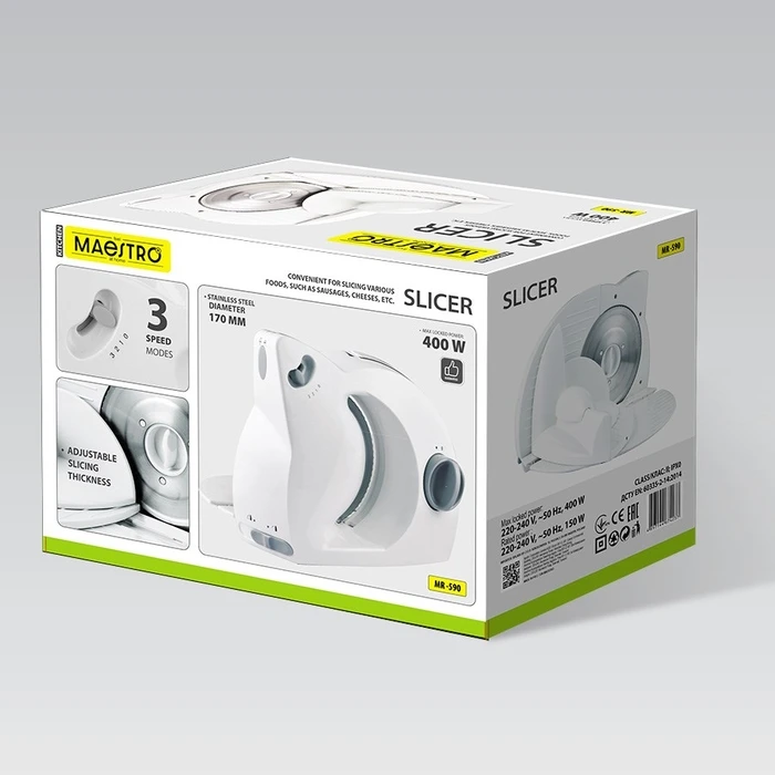 Κόπτης Μαγειρικής Maestro MR-590 Slicer White