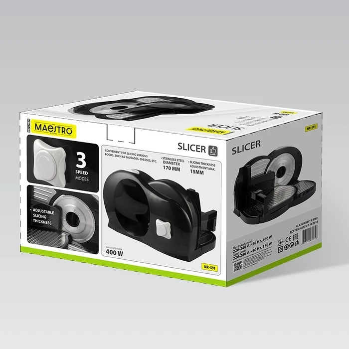 Κόπτης Μαγειρικής Maestro MR-591 Slicer Black