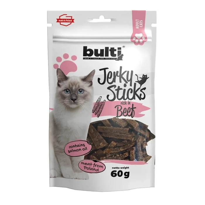 Λιχουδιές/Σνακ Γάτας Bulti Jerky sticks rich in beef 60g