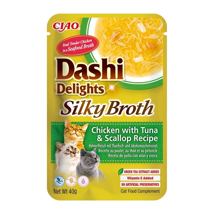 Λιχουδιές/Σνακ Γάτας Inaba CAT Dashi Delights Silky Broth Chicken with Tuna & Scallop - cat treat - 40g
