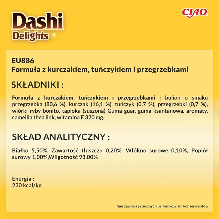 Λιχουδιές/Σνακ Γάτας Inaba CAT Dashi Delights Silky Broth Chicken with Tuna & Scallop - cat treat - 40g