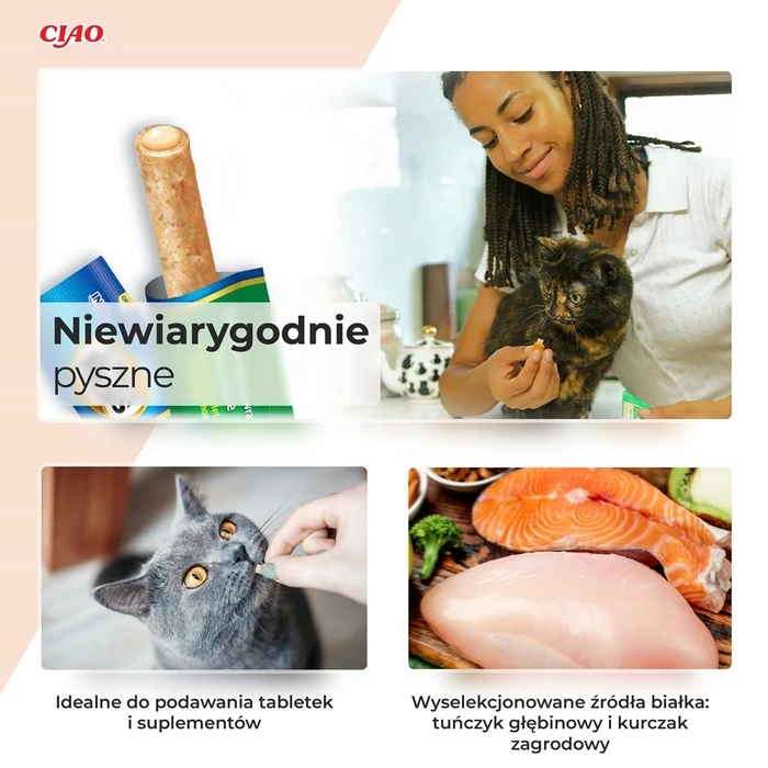 Λιχουδιές/Σνακ Γάτας Inaba Churu Rolls Chicken recipe wraps Tuna with scallop recipe 4x10 g