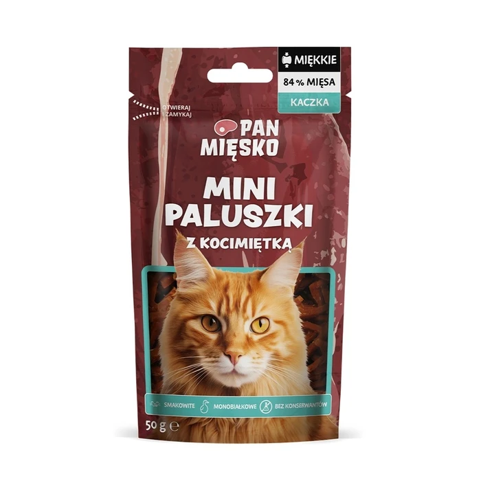 Λιχουδιές/Σνακ Γάτας Pan Miesko Mini duck sticks with catnip 50g