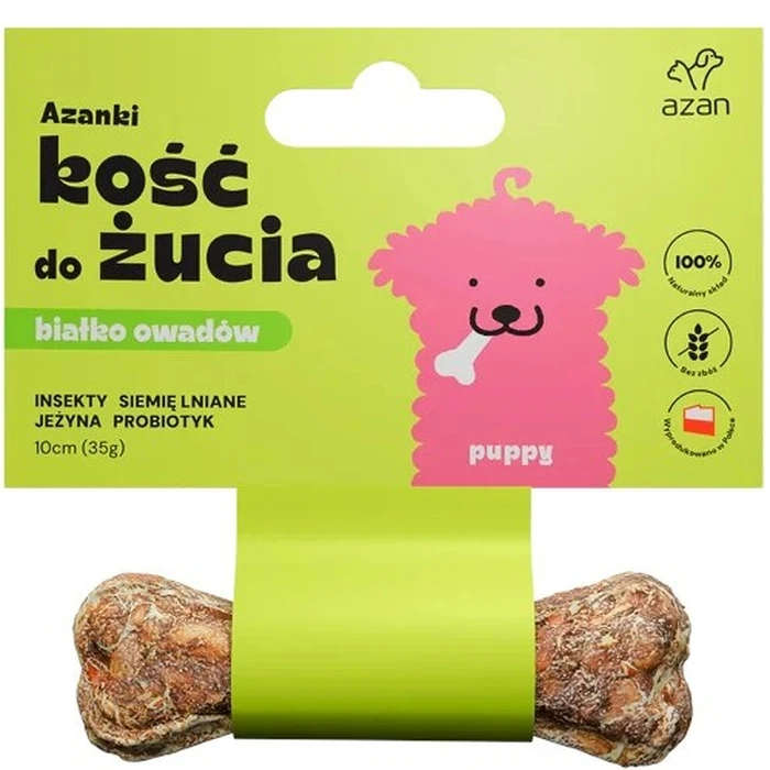 Λιχουδιές/Σνακ Σκύλων Azanki Bone with Insects and Probiotic Puppy – Dog Treat – 10 cm