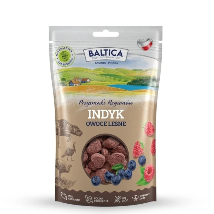 Λιχουδιές/Σνακ Σκύλων Baltica Przysmaki regionów Turkey with forest fruits 100g