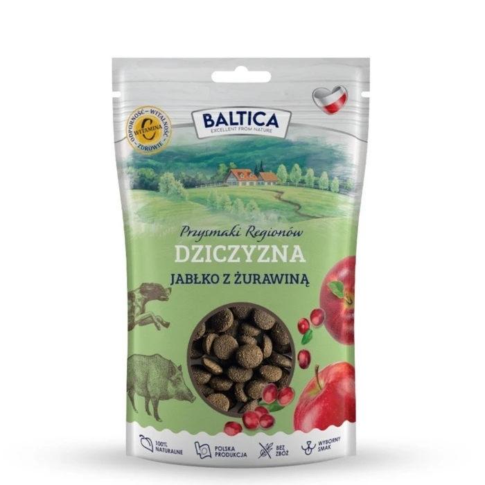 Λιχουδιές/Σνακ Σκύλων Baltica Przysmaki regionów Venison with Apple 100g