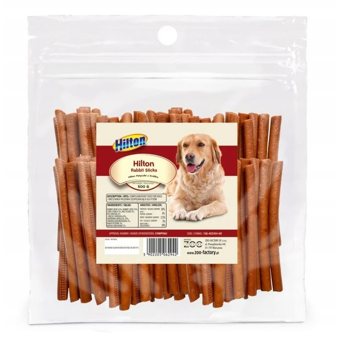 Λιχουδιές/Σνακ Σκύλων Hilton Soft Rabbit Sticks 500g