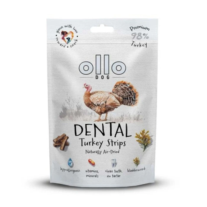 Λιχουδιές/Σνακ Σκύλων Ollo Air Dried Dental Turkey Strips 80g