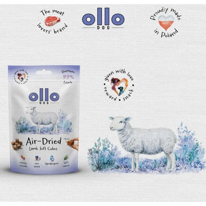 Λιχουδιές/Σνακ Σκύλων Ollo Air Dried Training Lamb Cubes 80g