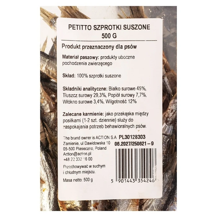 Λιχουδιές/Σνακ Σκύλων Petitto Dried sprats 500g