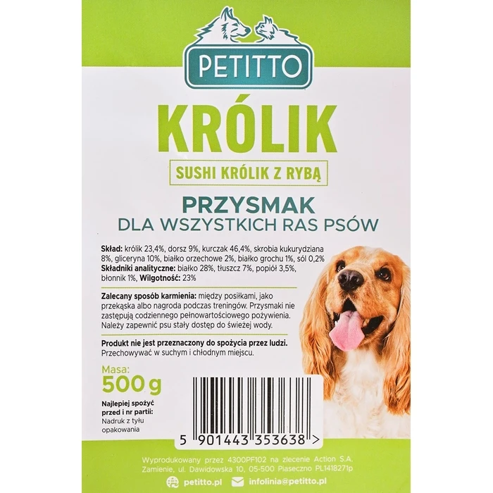 Λιχουδιές/Σνακ Σκύλων Petitto Sushi rabbit with fish 500g