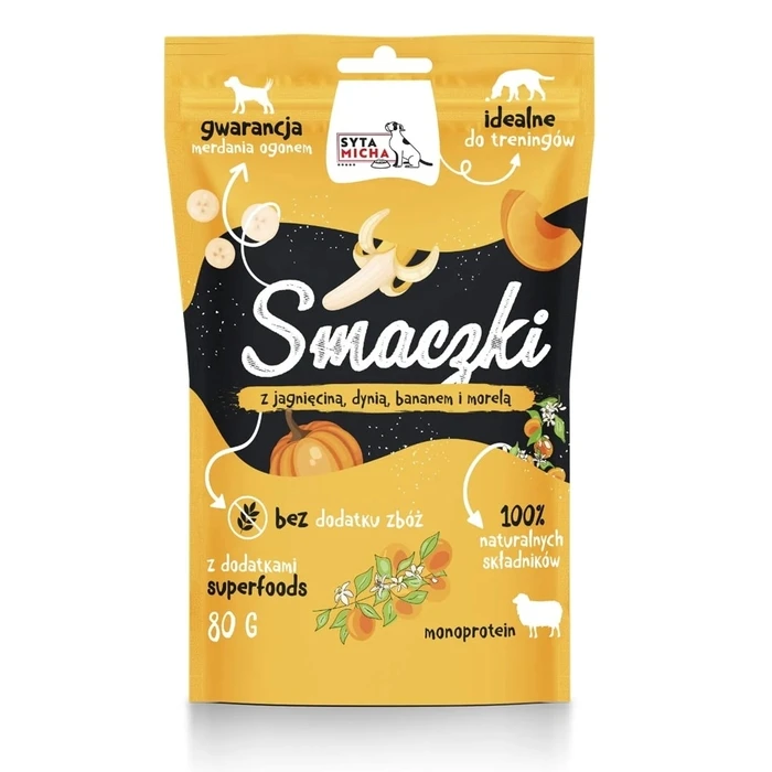 Λιχουδιές/Σνακ Σκύλων Syta Micha Treats with lamb, pumpkin, banana and apricot 80g