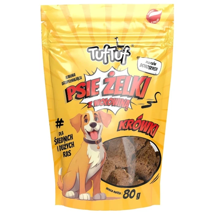Λιχουδιές/Σνακ Σκύλων Tuf Tuf Psie żelki - beef fudge 80g