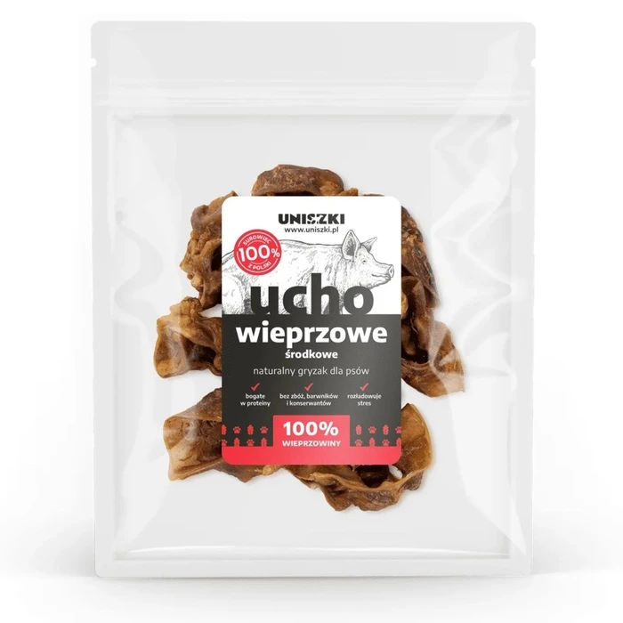 Λιχουδιές/Σνακ Σκύλων Uniszki Middle pig ear - treat for dogs - 200 g