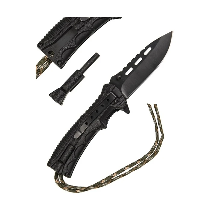 Μαχαίρι Mil-Tec Paracord folding knife with flintlock - Camo