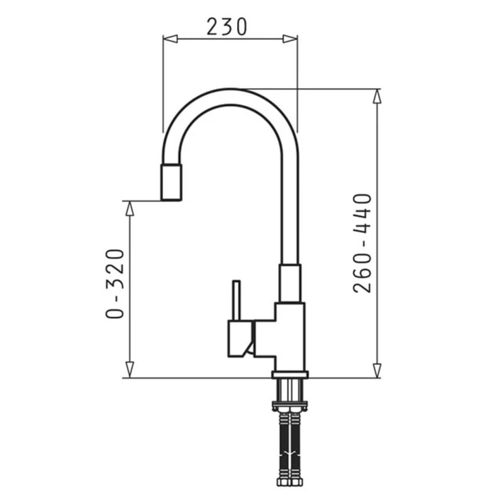 Μπαταρία Κουζίνας mixer Pyramis FLESSI Black edition