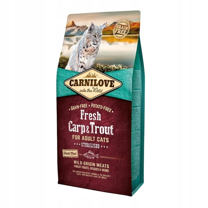 Ξηρά Τροφή Γάτας Carnilove Cat Sterilised Fresh Carp and Trout 6 kg