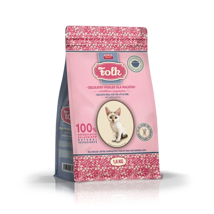 Ξηρά Τροφή Γάτας Folk Gentle meal for kittens with rabbit and lamb 1,6kg