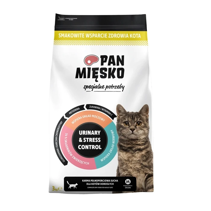 Ξηρά Τροφή Γάτας Pan Miesko Urinary & Stress Control Turkey 3kg