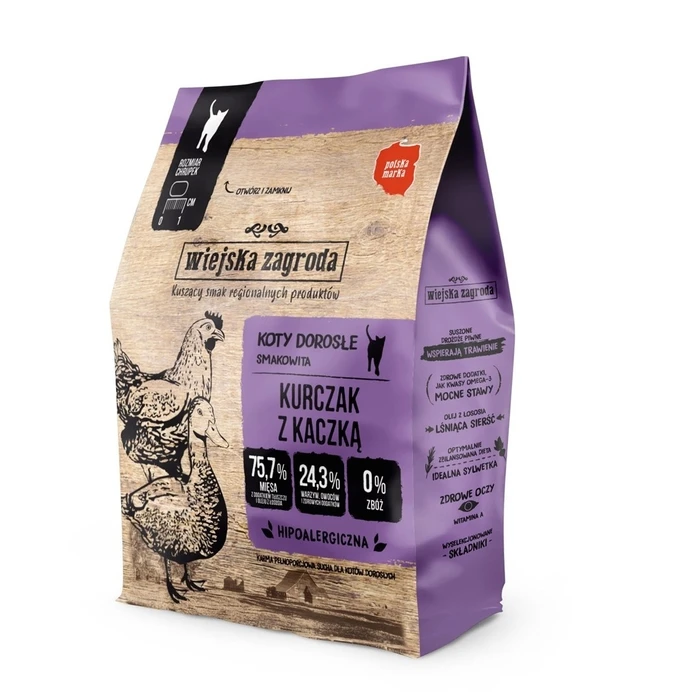 Ξηρά Τροφή Γάτας Wiejska Zagroda Chicken with duck 400g
