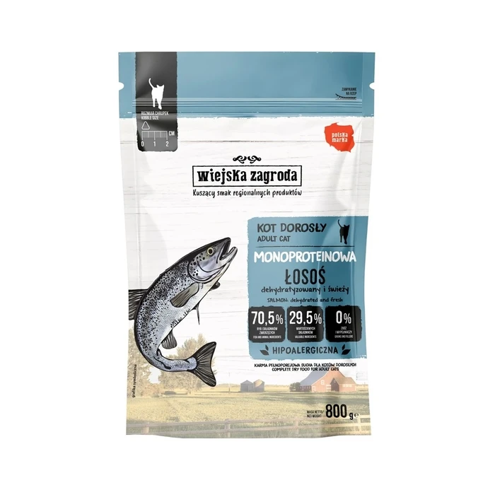 Ξηρά Τροφή Γάτας Wiejska Zagroda Monoprotein Salmon 800g