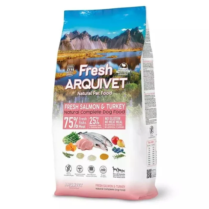 Ξηρά Τροφή Σκύλων Arquivet Fresh Salmon with turkey - semi-moist dog food - 10 kg