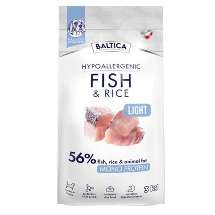 Ξηρά Τροφή Σκύλων Baltica Nutraceutic Hypoallergenic Light M Fish with rice 3kg