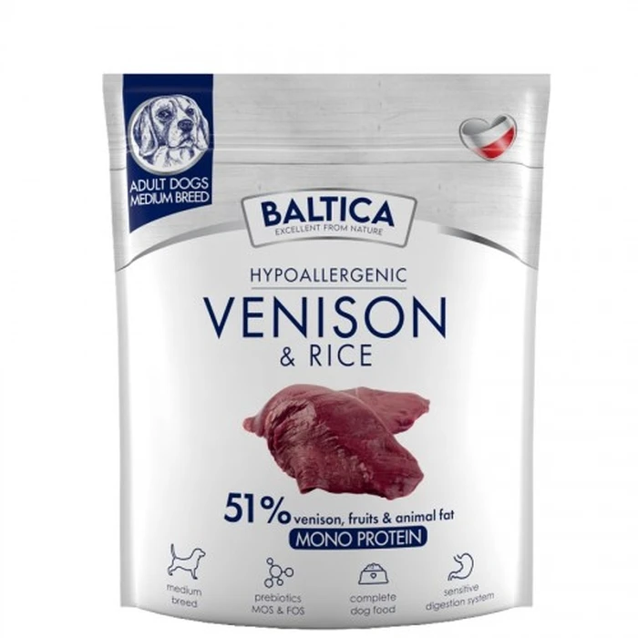 Ξηρά Τροφή Σκύλων Baltica Nutraceutic Hypoallergenic Medium breeds Venison with rice 1kg