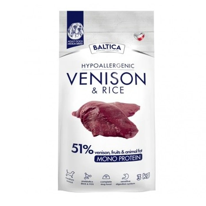Ξηρά Τροφή Σκύλων Baltica Nutraceutic Hypoallergenic Medium breeds Venison with rice 3kg