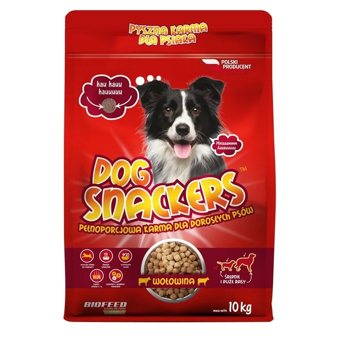Ξηρά Τροφή Σκύλων Biofeed Dog Snackers Adult medium & large Beef 10kg