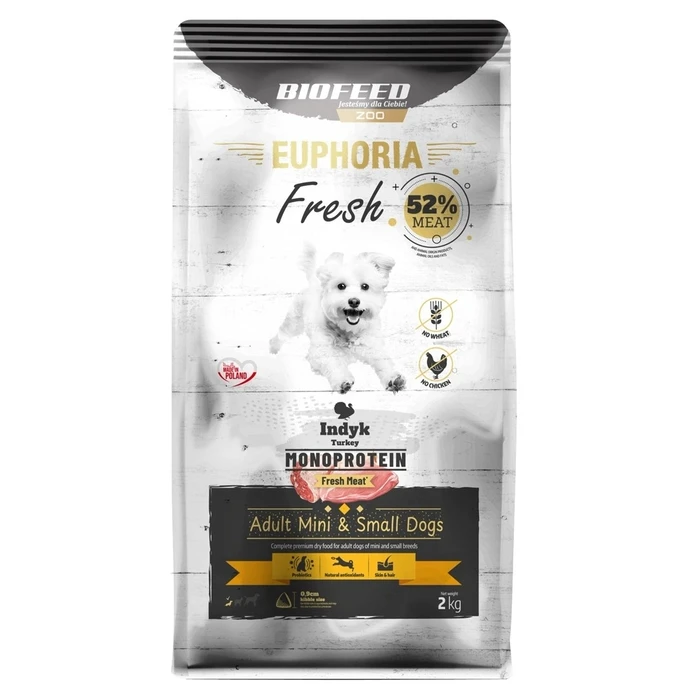 Ξηρά Τροφή Σκύλων Biofeed Euphoria Fresh Adult Mini & Small Monoprotein Turkey 2kg