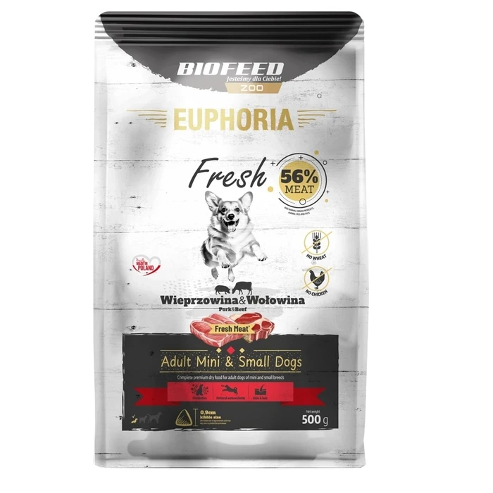 Ξηρά Τροφή Σκύλων Biofeed Euphoria Fresh Adult Pork and beef XS/S 500g