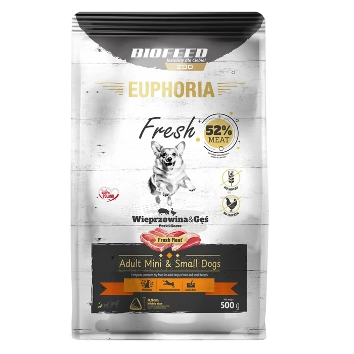 Ξηρά Τροφή Σκύλων Biofeed Euphoria Fresh Adult Pork and goose XS/S 500g
