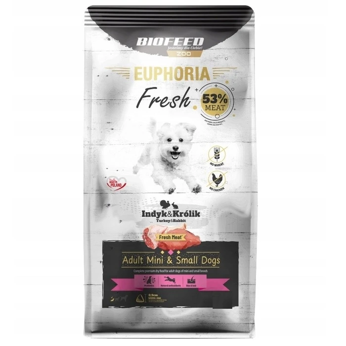 Ξηρά Τροφή Σκύλων Biofeed Euphoria Fresh Adult Turkey with rabbit XS/S 500g