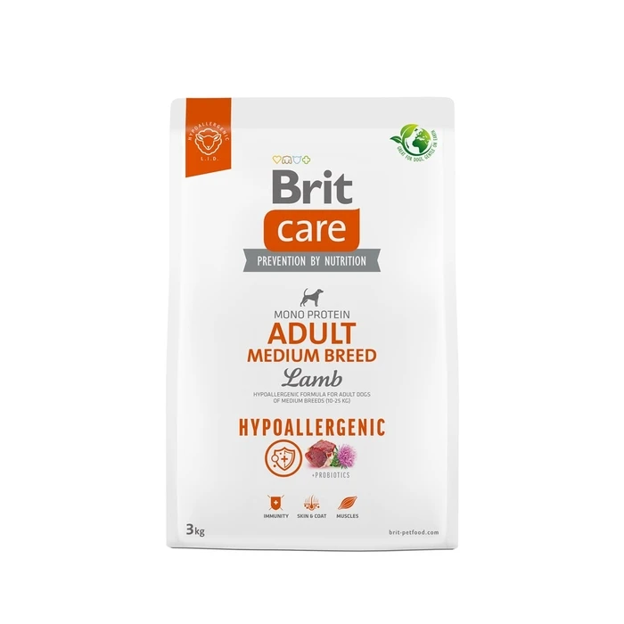 Ξηρά Τροφή Σκύλων Brit Care Hypoallergenic Adult Medium Breed Lamb 3 kg
