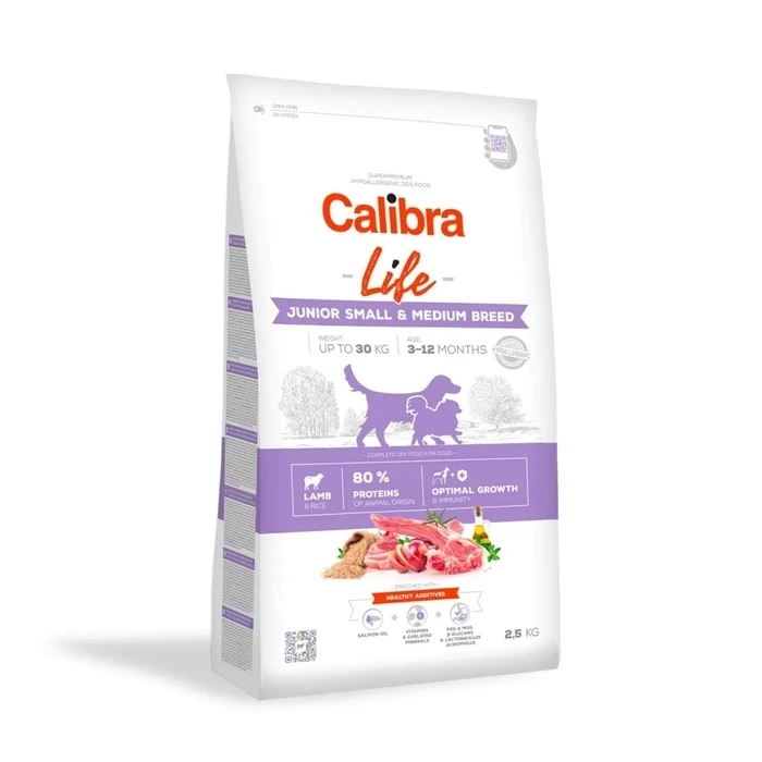 Ξηρά Τροφή Σκύλων Calibra Dog Life Junior Small&Medium Breed Lamb 2,5kg