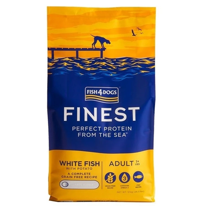 Ξηρά Τροφή Σκύλων Fish4Dogs Finest Ocean White fish M/L 12kg