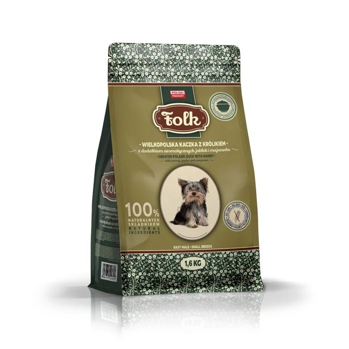 Ξηρά Τροφή Σκύλων Folk Small breeds Traditional Greater Poland duck with rabbit, Apples and marjoram 1,6kg