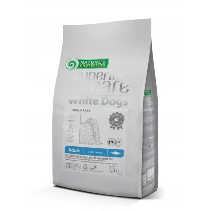 Ξηρά Τροφή Σκύλων Nature's Protection Superior Care White dog Small breeds Herring 1,5kg