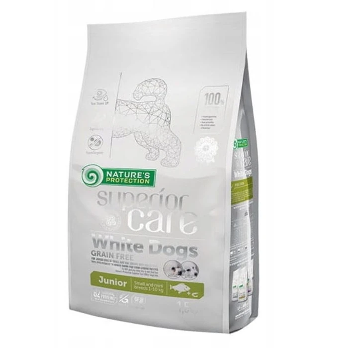 Ξηρά Τροφή Σκύλων Nature's Protection Superior Care White Dogs Grain Free Junior Small Białoryba - for puppies - 1.5 kg