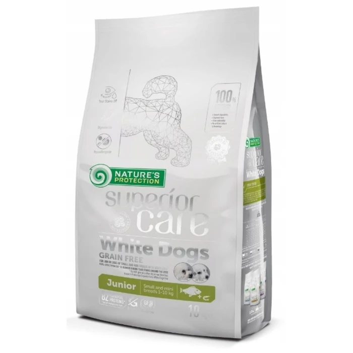 Ξηρά Τροφή Σκύλων Nature's Protection Superior Care White Dogs Grain Free Junior Small Białoryba - for puppies - 10 kg