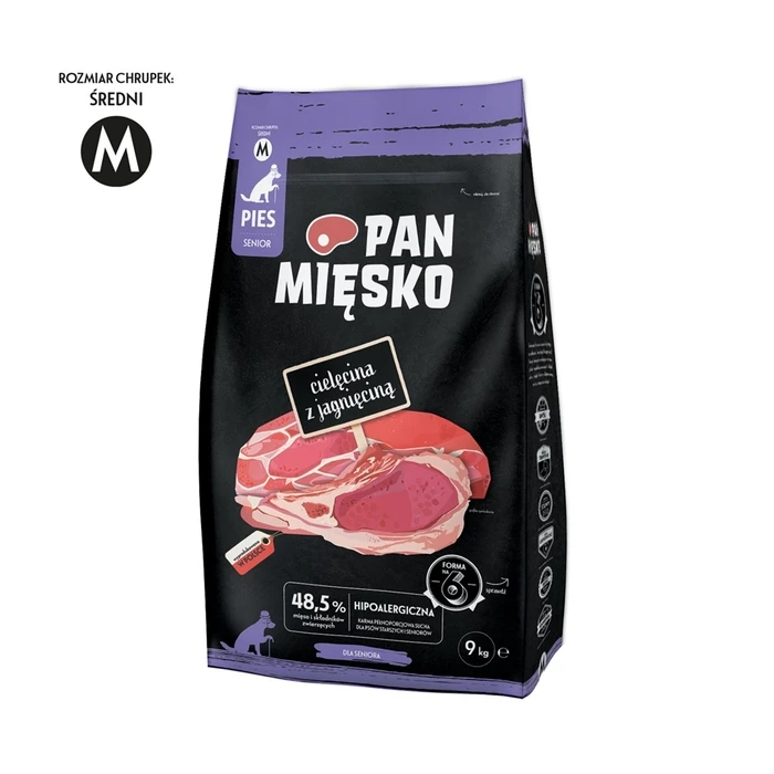 Ξηρά Τροφή Σκύλων Pan Miesko Veal with Lamb Senior Crunchy M 9kg