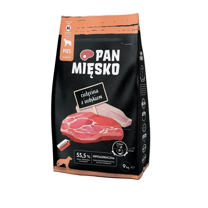 Ξηρά Τροφή Σκύλων Pan Miesko Veal with turkey M 9kg