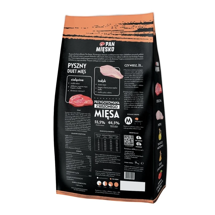 Ξηρά Τροφή Σκύλων Pan Miesko Veal with turkey M 9kg