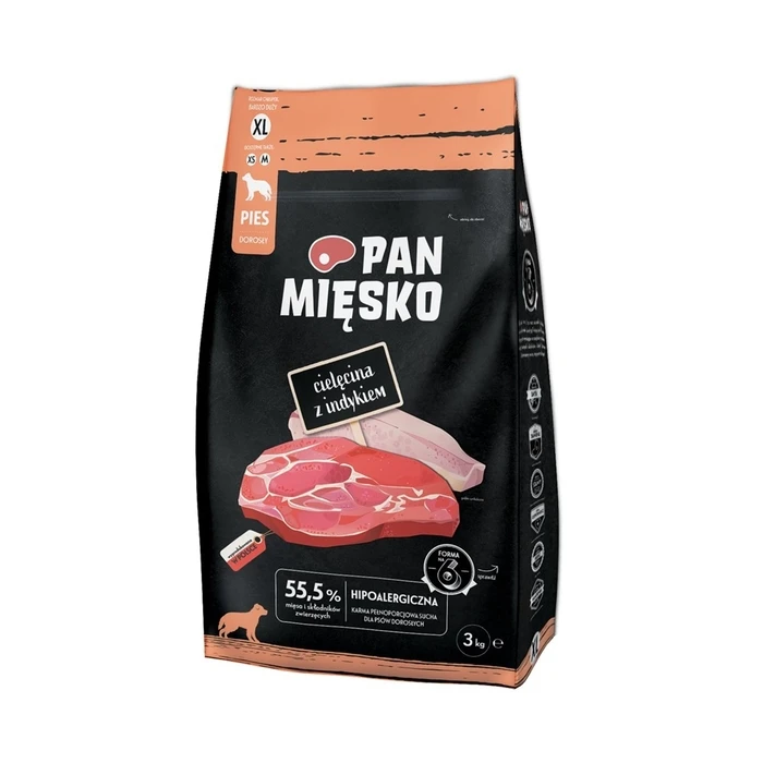 Ξηρά Τροφή Σκύλων Pan Miesko Veal with turkey XL 3kg