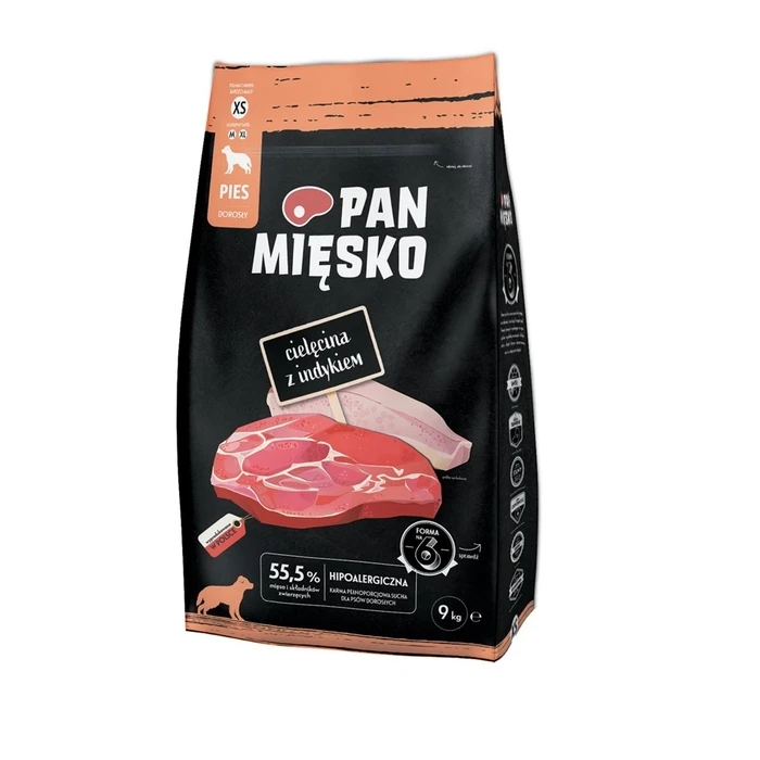 Ξηρά Τροφή Σκύλων Pan Miesko Veal with turkey XS 9kg