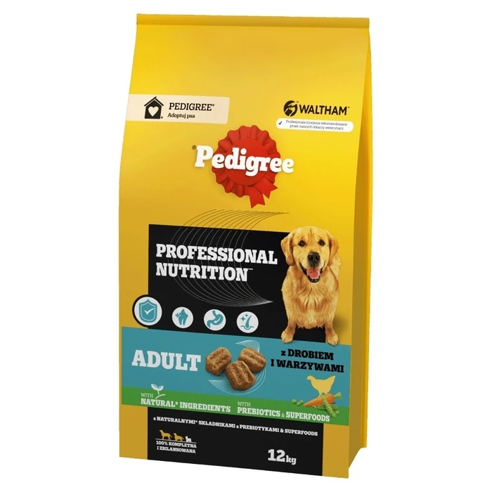 Ξηρά Τροφή Σκύλων Pedigree Professional Nutrition Adult with poultry and vegetables, medium and large breeds 12kg