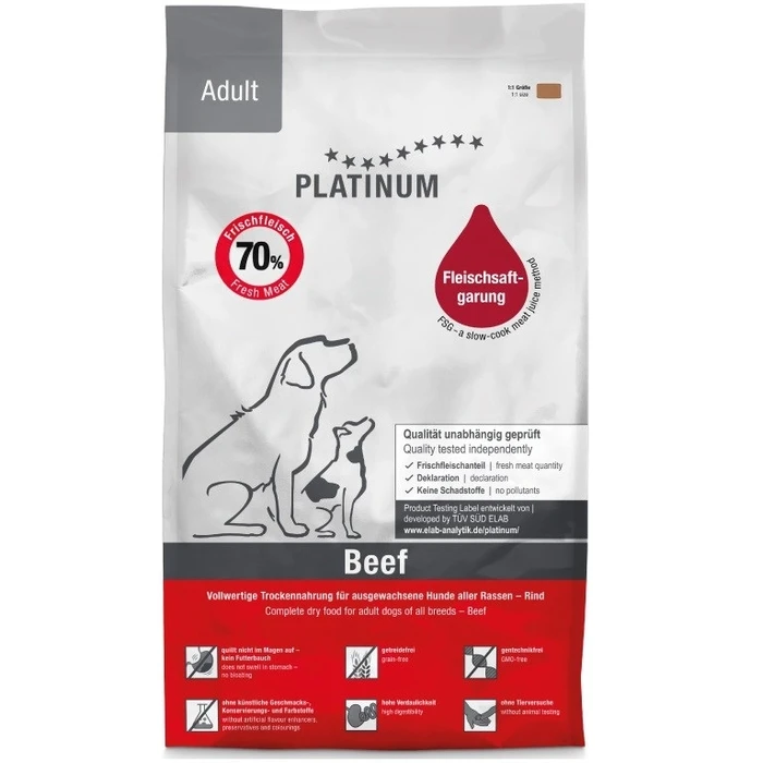 Ξηρά Τροφή Σκύλων Platinum Adult Beef - semi-moist dog food - 5kg