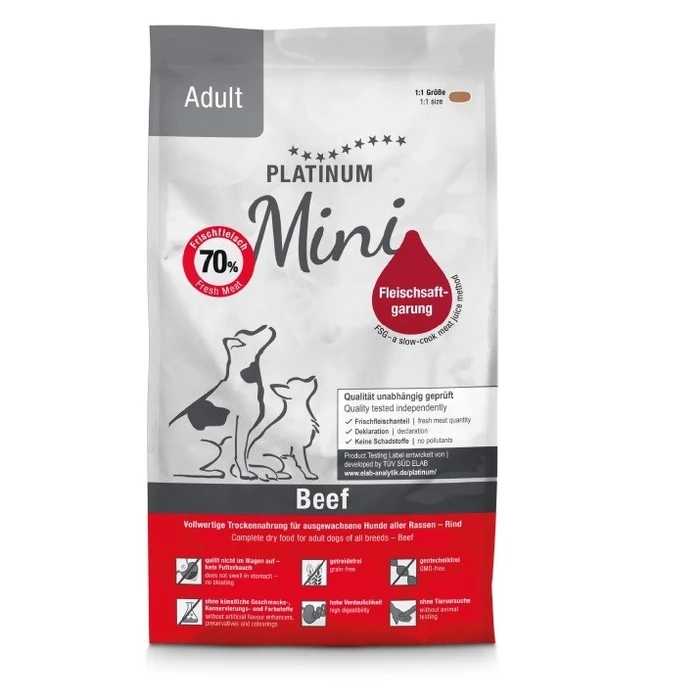 Ξηρά Τροφή Σκύλων Platinum Adult Beef Mini - semi-moist dog food - 900g