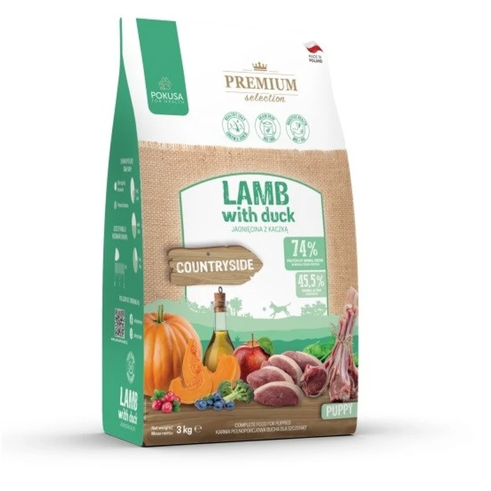 Ξηρά Τροφή Σκύλων Pokusa Premium Selection Puppy Lamb with duck 3kg